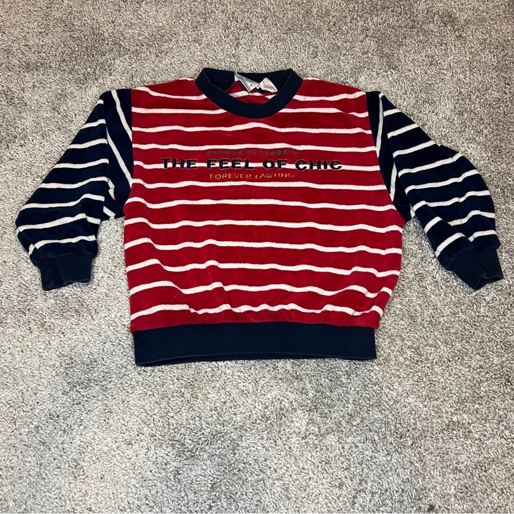 Chickeeduck striped velour shirt